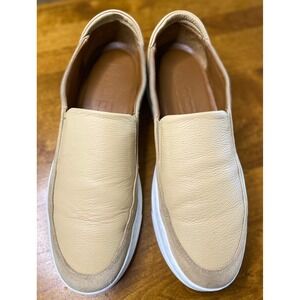 M Gemi Leather Suede Slip On Sneakers Tan Size 40 Made in Italy